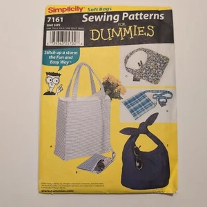 SIMPLICITY 7161 SOFT BAGS in 4 Styles Sewing Patterns For Dummies UNCUT/FF - Picture 1 of 3