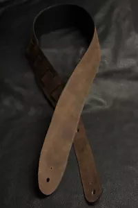 "Cinturino per chitarra in pelle tutto fatto a mano in USA d Brn effetto invecchiato 2,5", 3,5" o 4" - Foto 1 di 8