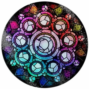 Stained Glass Lunar Circles Glass Chopping Board, Moon, Celestial Magic Abstract - Picture 1 of 3