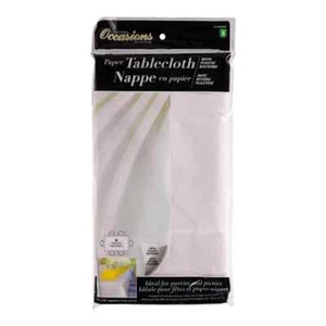 Rectangular White Paper Tablecloth 54" x 108"  Case of 18   FREE SHIPPING - Picture 1 of 2