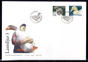 Svezia 1995 birds -ducks FDC - Foto 1 di 1