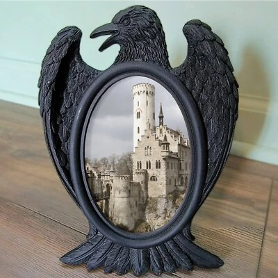 Raven Picture Frame, Black Crow, Gothic Home Decor - Image 1 of 4