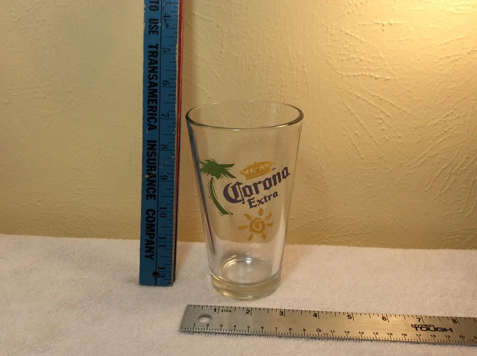 Пивное стекло CORONA Extra пальмовое дерево солнце - Изображение 1 из 1