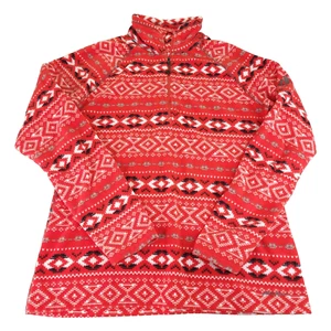 Eddie Bauer Jacket Womens Large Red Fleece Pullover Aztec Native First Ascent - Picture 1 of 11