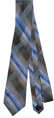 Corbata clásica para hombre Calvin Klein rayas azules/grises 100 % seda azul Foto 1 de 3