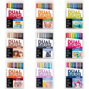 Tombow Dual Brush Artist Pens 10 Pack Art Marker Palettes (Choose Your Color) - Picture 1 of 8