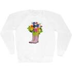'Flowers In Wellies' Adult Sweatshirt / Sweater / Jumper (Sw029793)