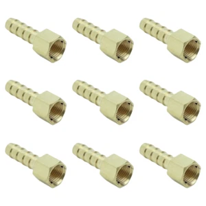 Brass 1/8" NPT Female Adapter to 1/4" Hose Barb Tail Fitting 9Pcs - Picture 1 of 2