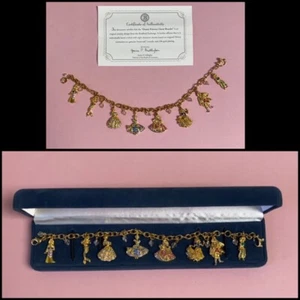 Disney Princess Charm Bracelet BRADFORD EXCHANGE Swarovski Box Certificate RARE - Picture 1 of 12