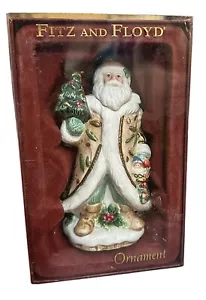 Fitz Floyd 2004 Winter Wonderland Santa Ornament Keramik Weihnachtsschmuck Neu im Karton - Bild 1 von 7