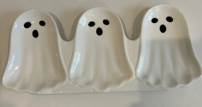 Halloween Spooky Ghost Ceramic Tray/ Platter 3 Sections - Image 1 of 3