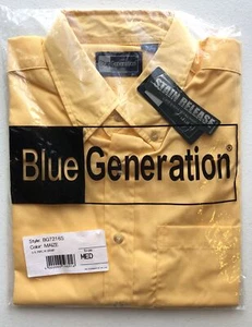 Blue Generation Men's Button Down Dress Shirt Size M Maize Short Sleeve BG7216S - Picture 1 of 7