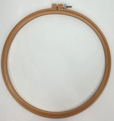 Vintage Craft Cross stitch Embroidery Hoop Round Plastic 8” Brown - Image 1 of 4