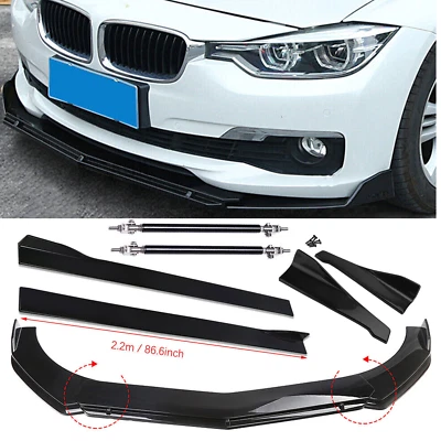 Front Rear Bumper Lip Spoiler Splitter Body Kit Side Skirt Universal For BMW - Imagem 1 de 4
