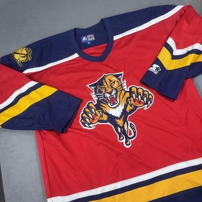 Vintage Florida Panthers Jersey Mens XL Red Blue NHL Hockey Starter Eastern 90s - Image 1 of 4