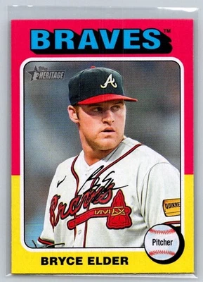 2024 Topps Heritage #329 Bryce Elder Braves - Image 1 of 2