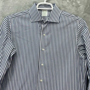 Brooks Brothers Milano Hemd Herren 15,5-34 Flex Premium Office Streifen blau weiß - Bild 1 von 13