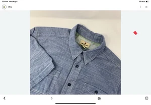 Men’s Woolwich XXL Light Twill Denim Blue Short Sleeve Shirt - Picture 1 of 7