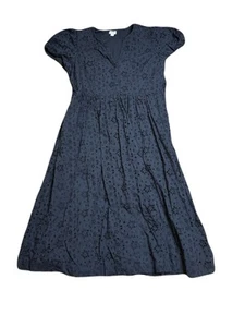 J. Crew Tiered Ruffle-Sleeve Cotton Poplin Midi Dress in Black Size 14 - Picture 1 of 6