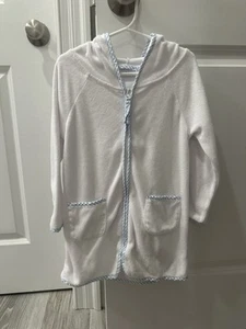 Minnow Unisex White French Terry Hooded Zipper Coverup Size 2T - Picture 1 of 3