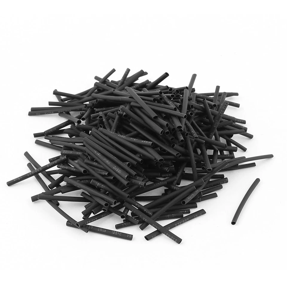 300pz passacavo nero 1 mm Dia termorestringenti tubo guaine per 2: 1 - Immagine 1 di 1