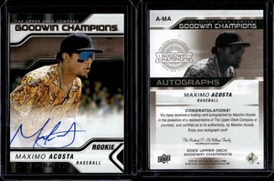 2023 Upper Deck Goodwin Champions Autographs Rookie #A-MA Maximo Acosta SSP - Bild 1 von 1