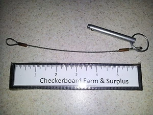 Cantidad- 2 nuevos pines de acero de 2"" x 5/16"" con bola y anillo cargados de resorte y cable de 6 - Imagen 1 de 1