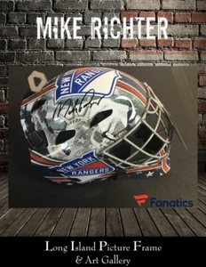 Máscara de portero firmada por Mike Richter de los Rangers de Nueva York Fanáticos - Imagen 1 de 9