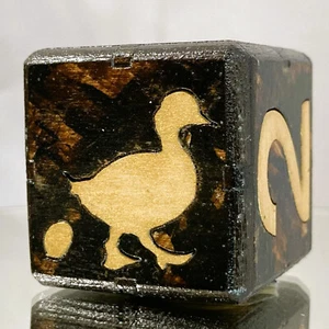 Backgammon doubling cube - GOLD GOOSE. BROWN. - 36mm. Handmade. One of a kind. - Picture 1 of 12