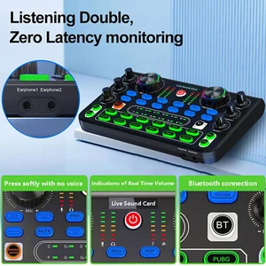 for Stream Effect Audio Mixer Microphone Voice Changer Live Sound Card - Picture 1 of 23
