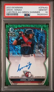 2023 Bowman Angel Genao 1st Chrome Green Shimmer Auto /99 PSA 10!!! Guardians - Picture 1 of 2