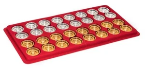 Backgammon Metal Checkers Complete Set 24kt. Gold Silver Finish - Picture 1 of 4