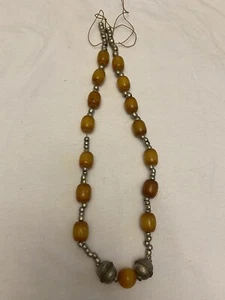 Afrikanische orange Perlenkette - Bild 1 von 2