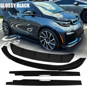 GLOSSY BLACK For BMW i3 I3S 2018-22 Front Bumper Lip Rear Diffuser Side Skirts  - Picture 1 of 21