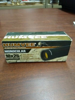 Humvee Monocular 10x25 Black HMV-B-MONO-BLK 4 3/8" overall. Anti-reflective ruby - Image 1 of 4