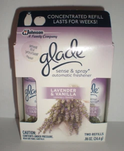2 GLADE Sense & Spray Air Freshener refills LAVENDER VANILLA