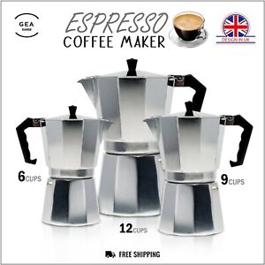 12 Cups 100% Italian Aluminium Espresso Coffee Maker Stove Moka Pot Stove Top