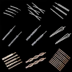 Shiny Rhinestone Metal Hair Clips for Women Fashion Simple Gold Silver Color Hai - Picture 1 of 40