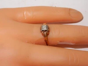 Anillo de diamantes de oro rosa vintage montura halo talla 5,5 - Imagen 1 de 23