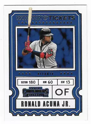 2020 Panini Contenders Winning Tickets Ronald Acuna Atlanta Braves #WT-11 - Image 1 of 2