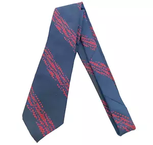 #5926 Yapre Vintage Navy Blue and Red Men's Necktie, Tie - Picture 1 of 4