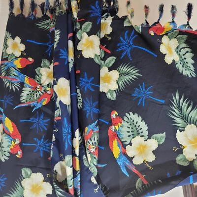 Rima 鹦鹉包裹沙龙蓝色红色夏威夷覆盖条纹流苏海滩墨西哥 — 第 1/4 张图片