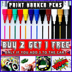 Paint Marker Pens Waterproof Permanent Pen For Car Tyre Metal ⭐BUY 2 GET 1 FREE⭐ - Picture 1 of 39