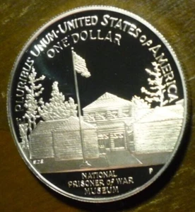 1994P POW MUSEUM (HIGH PROOF DCAM) VETERANS MEMORIAL SILVER DOLLAR-BEAUTIFUL !!! - Picture 1 of 2