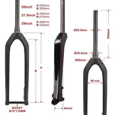 Full Carbon Fibre Disc Brake Fork Thru Axle Tapered/straight Inner Cable fork - Image 1 of 4