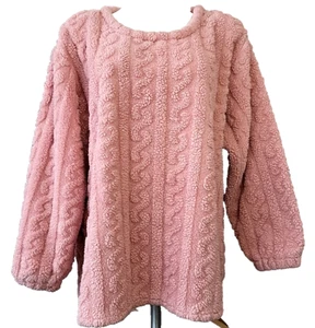Grober Chenille Pullover Pulli Oberteil Loungewear PJ super weich blush rosa 2XL - Bild 1 von 7
