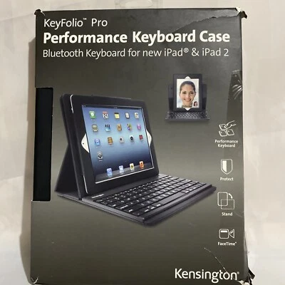 Kensington Keyfolio Pro 2 Bluetooth Keyboard folio case for 10"  iPad 2 3 4 - Image 1 of 4