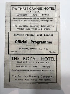 BARNSLEY V SHEFFIELD WEDNESDAY - FL North - 2nd Mar 1945/46 FOOTBALL PROG - Picture 1 of 2