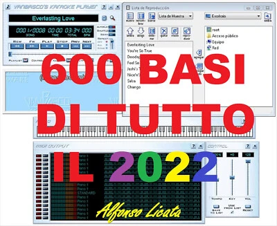 ALFONSO LICATA MIDI KARAOKE BASES THROUGHOUT 2022 - NO. 600 BASES FOR VANBASCO AND OTHER SOFTWARE
