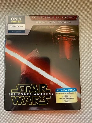 BRAND NEW & SEALED STAR WARS THE FORCE AWAKENS STEELBOOK BLU RAY+DVD+DIGITAL HD - Image 1 of 2